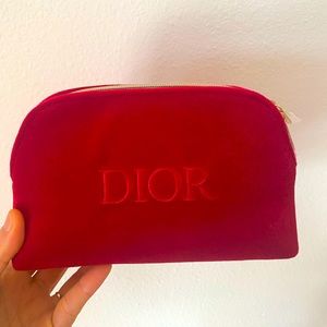 New Dior Beauty Limited Edition Beauty RED Velvet Makeup Bag